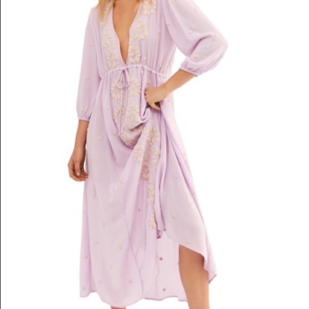 Free People Embroidered Fable Midi Dress FIT like a M-L